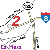 map to stop 8 of San Diego Pottery Tour